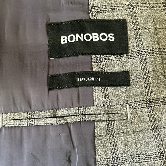 Bonobos Jetsetter Wool Windowpane Standard Fit Blazer/Jacket Men 40R Gray - Picture 8 of 11